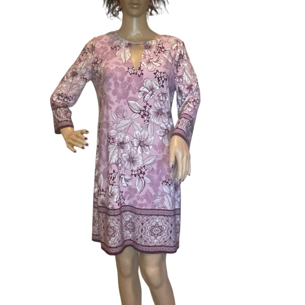 White House Black Market WHBM Floral Pattern Knit Shift Dress Size Small NWT
